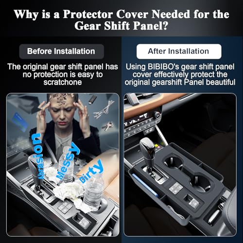 BIBIBO for New 2026 Subaru Outback Gear Shift Panel Cover 2026 Subaru Outback(Premium,Limited,Touring,Wilderness,Limited XT,Touring XT) Gear Shift Trim Cover Silicone w/Side Storage Box - color: Black-Gear Shift Cover