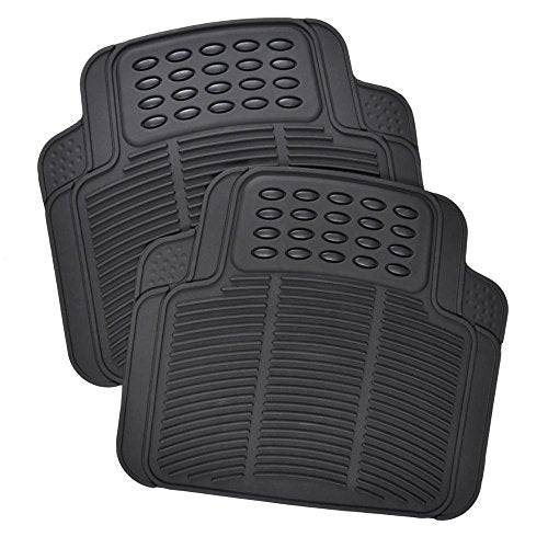 Superman Rubber Car Floor Mats 4 PC Front Heavy Duty All Weather Protection - Trimmable To fit - size: Pack of 4