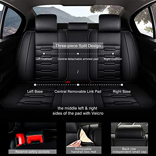 AOMSAZTO Car Seat Covers Fit for Honda Ridgeline 2006-2025: Seat Covers Full Set Leather Seat Covers Compatible Airbag (Black) - color: #016 Black, size: 2006-2014&2024-2025-5 seat covers full set