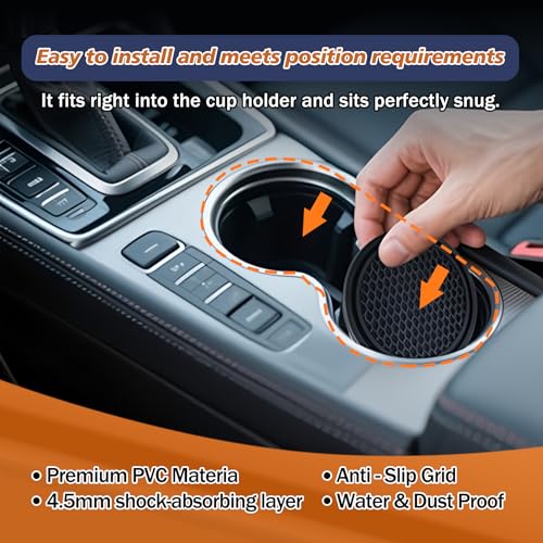 2-PackCar Seat Gap Filler，Car Cup Holder Coaster，Car Seat Crevice Blocker Stop Things from Dropping，Auto Accessories for SUV Truck Sedan
