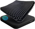 Gel Wheelchair Seat Cushion for Long Sitting, Extra Large & Thick Seat Cushion with Non-Slip Cover - Coccyx, Sciatica & Back Pain Relief - Wheelchair Cushions - Office Chair Car Seat Cushion - color: Black, size: Extra Large - 17x17x1.7inch