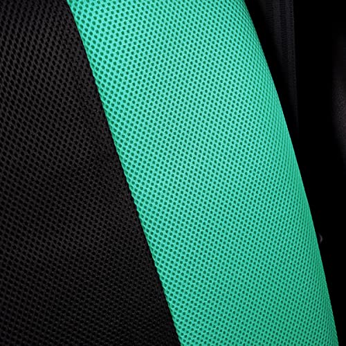 Flying Banner car seat Covers Full Set All Air Mesh Breathable Man Lady Airbag Compatible Rear Bench Split 40/60 50/50 60/40 Truck Pick Up (Full Set - Low Back, Black Gray Mint Green) - color: Black Gray Mint Green