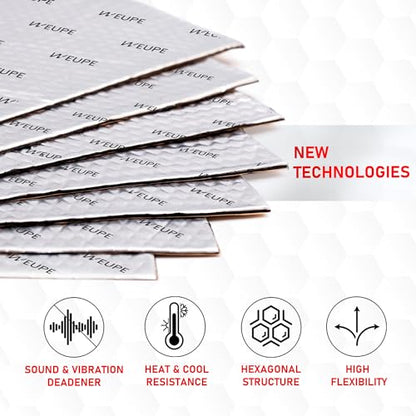 Sound Deadening Mat for Cars, 80 mil 10 sqft, Butyl Automotive Sound Deadener, Noise Insulation Dampening Material for Car Trunk, Speaker, Door, Floor and Ceiling, Silver - style: Silver - 10 sq ft