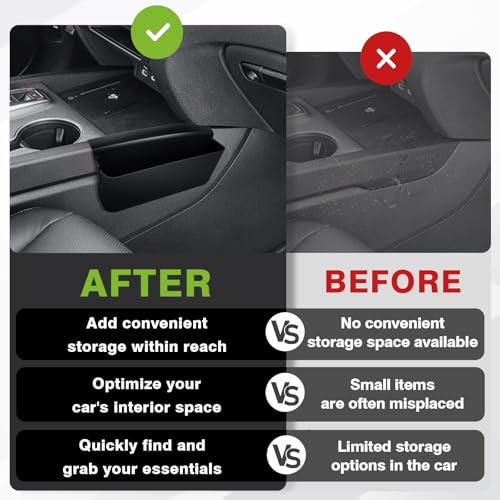 Muslogy for 2017-2024 2025 2026 Ridgeline Center Console Shifter Storage Box ABS Material Console Side Organizer with Stronger Tape Compatible with Honda Ridgeline 2017-2026 (Only Passenger Side) - size: Ridgeline Passenger Side Console Storage