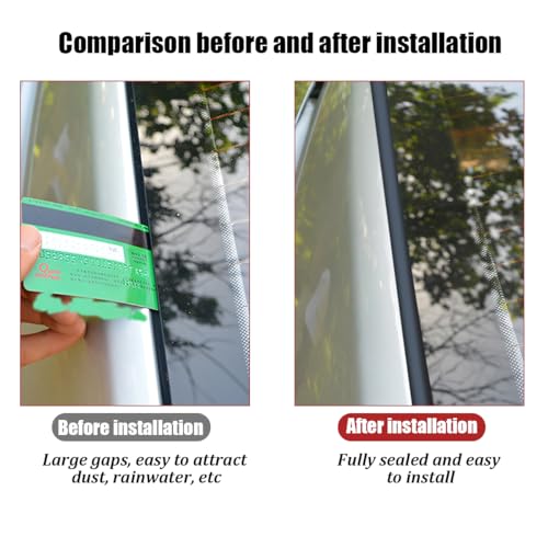 2PCS 13 FT Car Weather Stripping, T Shape Rubber Vehicle Front Rear Windshield Seal Strip, Self Adhesive Automotive Leak Sound Proofing Weatherstrip Accessories, Universal Fit - color: 14+19mm x 13FT