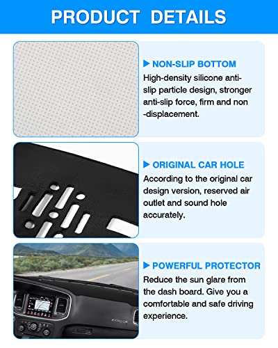 Autorder Dashboard Cover Mat for 2011-2023 Dodge Charger Accessories Dash Cover Flannel Dash Mat Sunshade Glare UV Rays Protector - size: 2011-2023 Dodge Charger