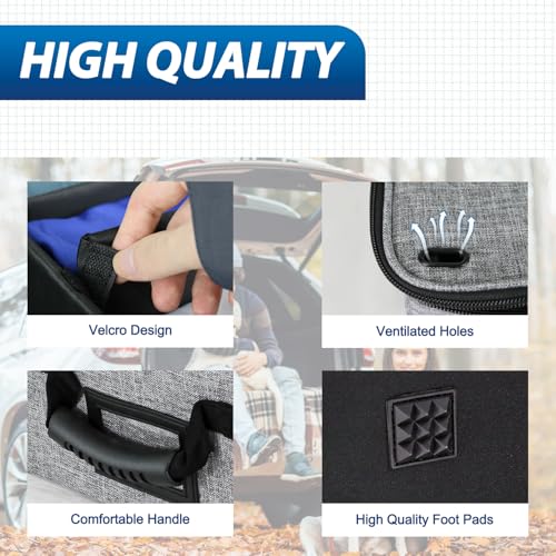 WOLT Car Trunk Organizer with Lid, Collapsible Multi Compartment SUV Organizer with Non-Slip Base Adjustable Straps - color: Gray