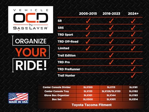 Glove Box Organizer for Toyota Tacoma (2005-2015) - Made in USA - SLX101 - size: 2005-2015, style: Glove Box Organizer