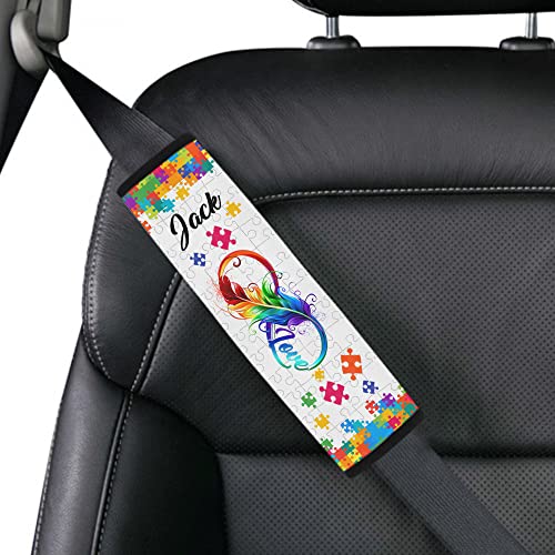 Colorful Love Autism Awareness Seat Belt Cover for Kid Family Special Need Autistic Medical Alert Car Cushion Cover Support Autism Gift Personalized Name 35 - color: Type 5