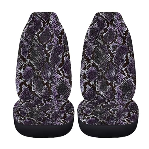 Purple Snakeskin Print Car Seat Covers Thin Set of 2 Automobile Front Seat Covers Vehicle Accessories Cushion for SUV Trucks Chairs Vans Auto - color: Purple Snakeskin