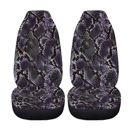 Purple Snakeskin Print Car Seat Covers Thin Set of 2 Automobile Front Seat Covers Vehicle Accessories Cushion for SUV Trucks Chairs Vans Auto - color: Purple Snakeskin