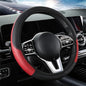Leather Car Steering Wheel Cover, 15 Inch Anti-Slip Carbon Fiber Black Steering Wheel Cover, Universal Car Interior Accessories for Trucks Sedans SUVs (AD-Black & Red) - color: AD-Black & Red