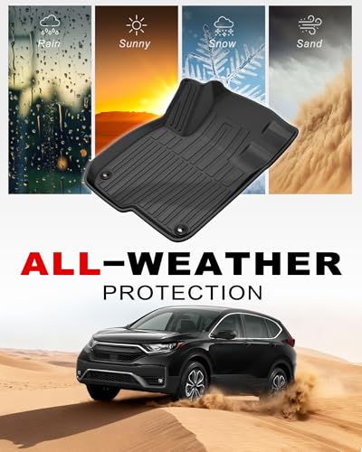 All Weather Floor Mats Fit for 2017-2022 Honda CR-V All Models (Include Hybrid) - Custom Fit TPE Floor Liners Accessories for Honda CRV 1st and 2nd Row Full Set Car Mats - size: 2017-2022 CRV Floor Mats (Include Hybrid)