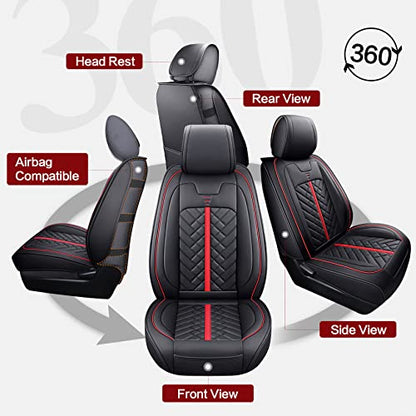 Tomatoman Tacoma Seat Covers Compatible with Toyota Tacoma 2005-2024 2025 2026 Truck Access Crew Double Extended Cab TRD Sport Offroad Limited SR5 V6 Airbag Compatible Car Cushions(Full Set/Black-Red) - color: Full Set/Black-Red