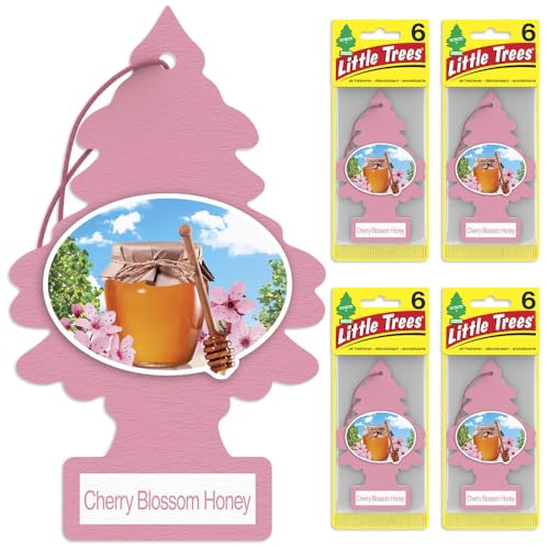 LITTLE Air Fresheners Car Air Freshener. Hanging Tree Provides Long Lasting Scent for Auto or Home. Cherry Blossom, 24 Air Fresheners (Pack of 6) - size: 4 Count (Pack of 36)