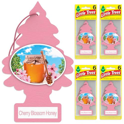 LITTLE Air Fresheners Car Air Freshener. Hanging Tree Provides Long Lasting Scent for Auto or Home. Cherry Blossom, 24 Air Fresheners (Pack of 6) - size: 4 Count (Pack of 36)