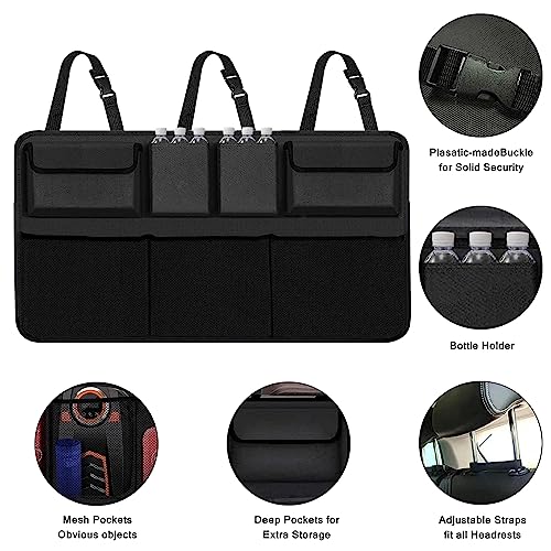 Snuopfy Car Trunk Organizer and Storage, Backseat Hanging Organizer for SUV, Truck, MPV,Van Collapsible Cargo Storage Bag with 7 Pockets, Car Interior Accessories for Men and Women
