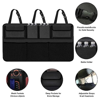 Snuopfy Car Trunk Organizer and Storage, Backseat Hanging Organizer for SUV, Truck, MPV,Van Collapsible Cargo Storage Bag with 7 Pockets, Car Interior Accessories for Men and Women