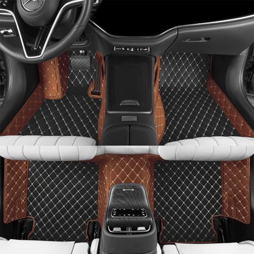 Customized car Floor mats are Suitable for 99% of Vehicle Models (sedans/Trucks/SUVs), Anti-Slip Floor mat Leather Set Provides Comprehensive Protection for the Original car Carpet. (2Brown) - color: 2Brown