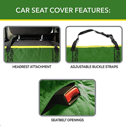 JOHN DEERE PET CAR SEAT COVER for DOGS & CATS. Licensed SEAT PROTECTOR for Construction, Tractors, John Deere Fans! Drive your PET in-style with the Pets First CARSEAT VEHICLE PROTECTOR