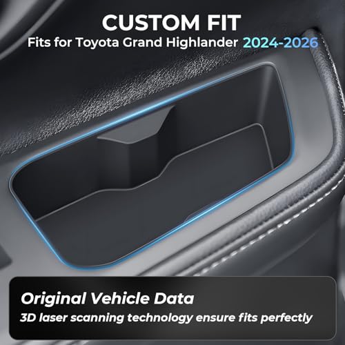 Rear Door Cup Holder Inserts for Toyota Grand Highlander 2026 2025 2024, Interior Accessories 2nd Row Silicone Cup Holders Covers Protector for 2024-2026 Grand Highlander, Black - style: Fits for 2024-2026 Grand Highlander, Rear