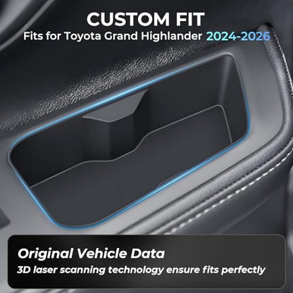 Rear Door Cup Holder Inserts for Toyota Grand Highlander 2026 2025 2024, Interior Accessories 2nd Row Silicone Cup Holders Covers Protector for 2024-2026 Grand Highlander, Black - style: Fits for 2024-2026 Grand Highlander, Rear