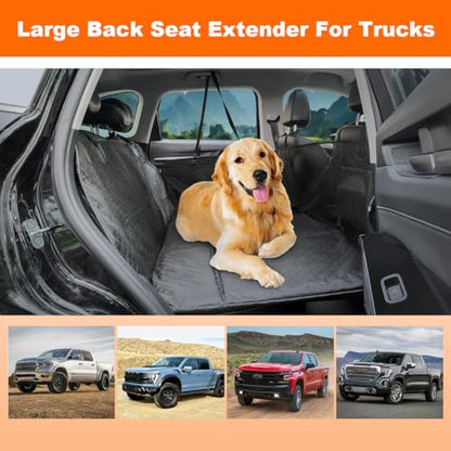 Vailge Dog Car Seat Cover for Trucks,Large Back Seat Extender for Dogs,Waterproof Non Inflatable Hard Bottom Dog Seat Cover for Trucks F150, RAM1500,Silverado,GMC Sierra - size: X-Large