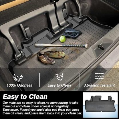 KUST Cargo Trunk Mat for Toyota Sienna 2021-2026 (with Spare Tire), Rear Trunk Cargo Liner All Weather Protection, TPE Rubber Raised Edge - size: For 2021-2026 Sienna | Trunk Mat