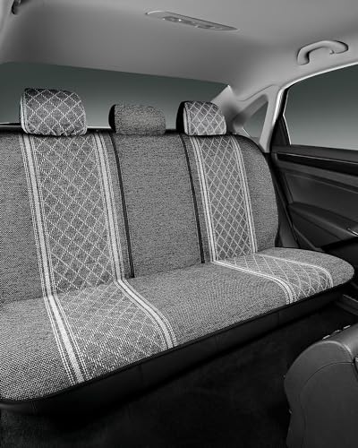 Road Comforts Baja Bench Seat Covers Grey Diamond Rear Blanket Seat Covers - Jacquard Fabric, Airbag Compatible, Universal Fits Car, Truck, SUV, and Vans - color: Rear Seat Gray