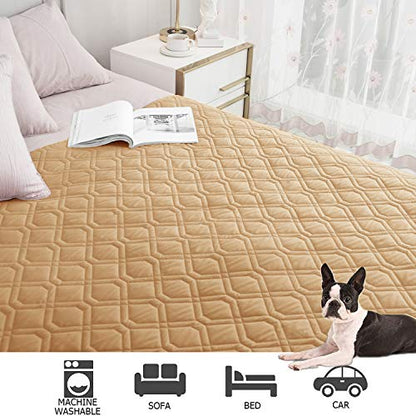 Ameritex Waterproof Dog Bed Cover Pet Blanket for Furniture Bed Couch Sofa Reversible - color: Sand+beige, size: 30x53 Inch (Pack of 1)