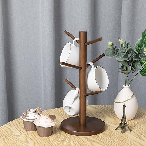 MyLifeUNIT Mug Holder Tree, Coffee Cup Holder with 6 Hooks (Brown) - color: Brown