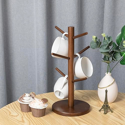 MyLifeUNIT Mug Holder Tree, Coffee Cup Holder with 6 Hooks (Brown) - color: Brown