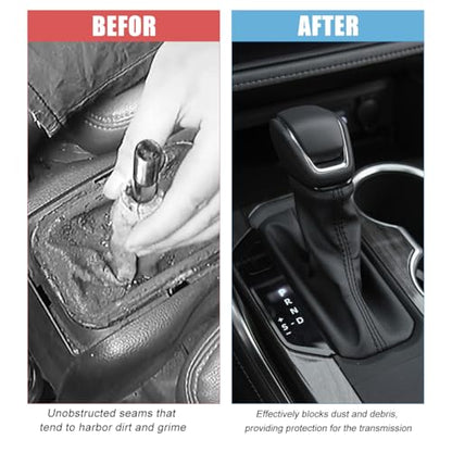 Car Shift Knob Dust Cover, Manual/Automatic Gear Shifter Dustproof Cover Protective Sleeve, Universal Decorative Gear Stick Boot Replacement for Most Car Truck SUV (Black & Red)