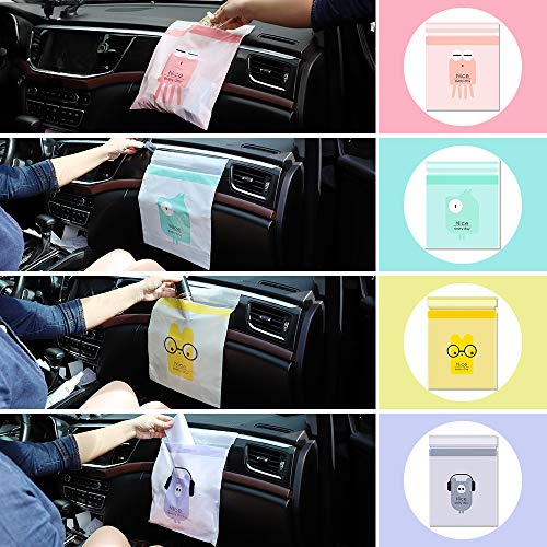 60PCS Easy Stick-On Disposable Car Trash Bag, Leakproof Vomit Bag, Beautiful Kitchen Storage Bag, Durable, Suitable for Cars, Kitchens, Bedrooms, Study Rooms, Travel, Camping, Office Spaces