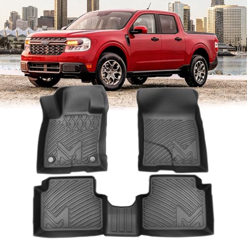 TPE Automotive Floor Mats Custom for 2022-2026 Ford Maverick (Not for Hybrid) &21-25 Bronco Sport, All Weather Cover Protection Waterproof Black Floor Liner Front & Rear Row Full Set Car Mats, 3PCS - size: 3PCS (2Row), style: For 2022-2026 | Ford Maverick
