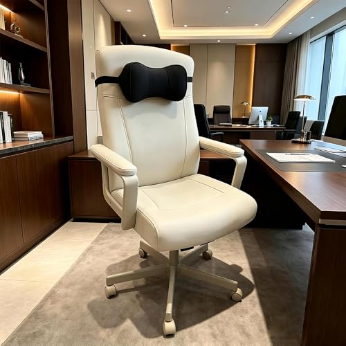 Carwales Car Neck Pillow Recliner Headrest Pillow for Couch Office Chair Memory Foam Lower Back Lumbar Pain Relief Ergonomic Design Extension Adjustable Strap Fits Driving Car (Black) - color: Black