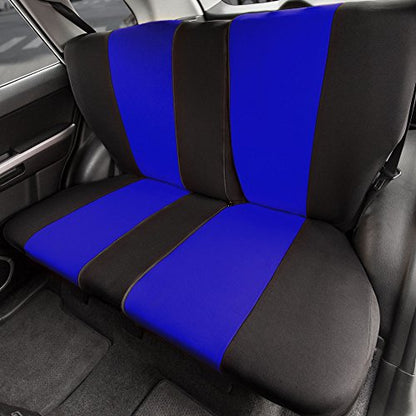 FH Group Full Cover Rear Bench Car Seat Cover – Universal Fit, Split Bench Design with Zipper, Compatible with 60/40 & 40/60 Split Seats, SUV & Van – Blue - color: Blue, style: Rear Set