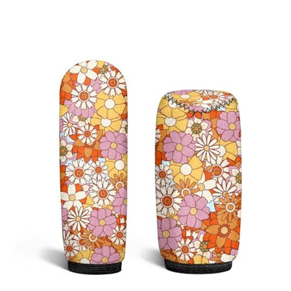 Bulopur Car Shifter Gear Hand Brake Trim Cover Set for Most Cars Van SUV Sedan Truck Auto Accessories - color: Boho Hippie Flower Print