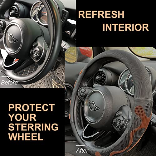 PINCTROT Comfy Grip Steering Wheel Cover, Anti-Slip Design, Universal 14.5-15 Inch(Silicone Brown) - color: 8.Brown, size: Medium(Standard) Size[14 1/2''-15'']