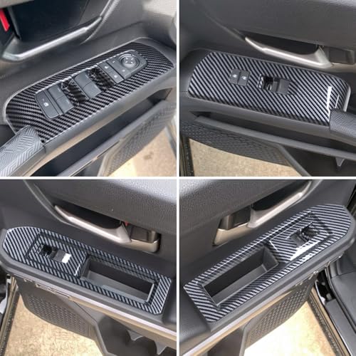 INTGET Window Lift Panel Cover for 2024 2025 2026 Toyota Tacoma Accessories/2025-2026 4Runner ABS Plastic Interior Decoration (Carbon Fiber,Window Lift Panel) - size: Window Lift Panel Cover