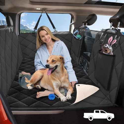 Back Seat Extender for Dogs Truck-Large Space, Dog Pet Seat Cover Back Seat with Blanket, Backseat Dog Hammock for Crew Cab Trucks F150, RAM1500, Sierra, Tundra, Silverado - color: Carbon Black, size: XL - For Full Size Truck / Full Size SUV