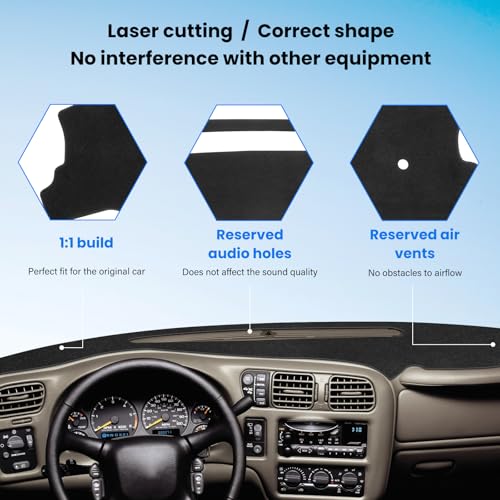 Dash Cover Dashboard Mat Compatible with Chevy S10 Blazer 1998-2005,S10 1998-2004,fit for GMC Jimmy 98-2001,fit for Sonoma 98-04 Dashboard Cover for Pad Custom Car Dashboard Interior Accessories - size: Compatible with Chevy S10/Blazer 1998-2005