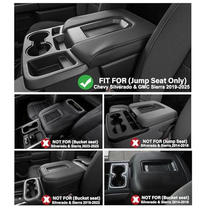 Center Console Hanging Organizer Box Compatible with 2019-2026 Chevy Silverado/GMC Sierra 1500 and 2020-2026 Chevrolet Silverado/Sierra 2500HD 3500HD Accessories(Split-Bench Folding Seat Only)