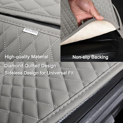 West Llama Pu Leather Car Seat Bottom Covers Protectors Include 1 Rear Bench Seat Cover Universal Fit 90% Vehicles,Gray - color: E-Gray, size: Universal Fit - Rear Only