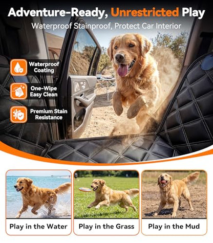Rorhxia Truck Dog Seat Cover for Backseat, [Ultimate Safe, Comfort and Large Space] Waterproof 600D Heavy Duty Dog Car Hammock, Release Passenger Seats, Full-Size SUV/Truck, Large Dog Friendly, XL - size: XL