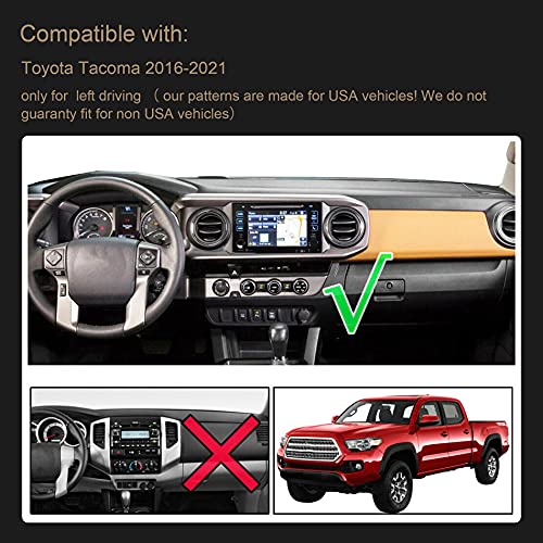 Dashboard Dash Board Cover Mat Carpet Compatible with Toyota Tacoma 2016-2023 - style: Fit for 2016-2021 Toyota Tacoma