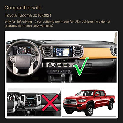 Dashboard Dash Board Cover Mat Carpet Compatible with Toyota Tacoma 2016-2023 - style: Fit for 2016-2021 Toyota Tacoma