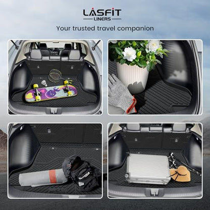 LASFIT Cargo Mat with Backrest Mat for Honda HRV 2023-2026 & for Acura ADX 2025-2026, All Weather TPE Custom Fit Trunk Mat Cargo Liner with Seatback Mat Accessories, Black - style: 6）For Honda HR-V | 2023-2026 | Trunk Mat