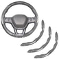 Carbon Fiber Steering Wheel Covers 3 Piece Clip on Steering Wheel Cover (Silver) - color: Silver