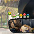 CusDusk 6 Pack Small Vase Car Dashboard Decorations, Mini Resin Cute Flowers Vehicles Rear View Mirror Ornaments, Automotive Interior Accessories for Women Men